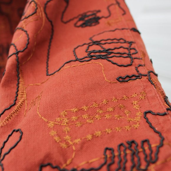 Ruby Rd. Burnt Orange Abstract Embroidered Jacket - Picture 12 of 15